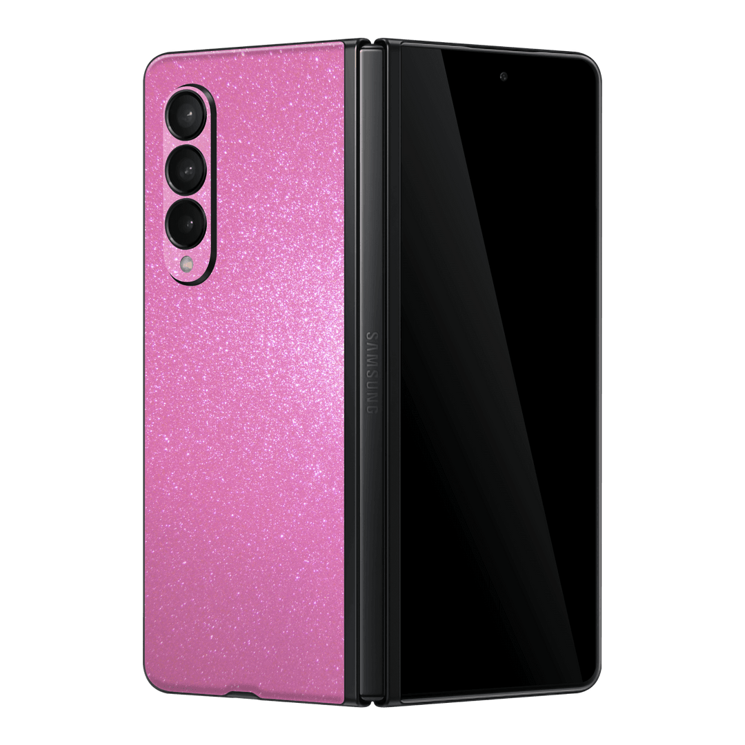 Samsung Galaxy Z Fold 3 Diamond Pink Shimmering Sparkling Glitter Skin Wrap Sticker Decal Cover Protector by EasySkinz
