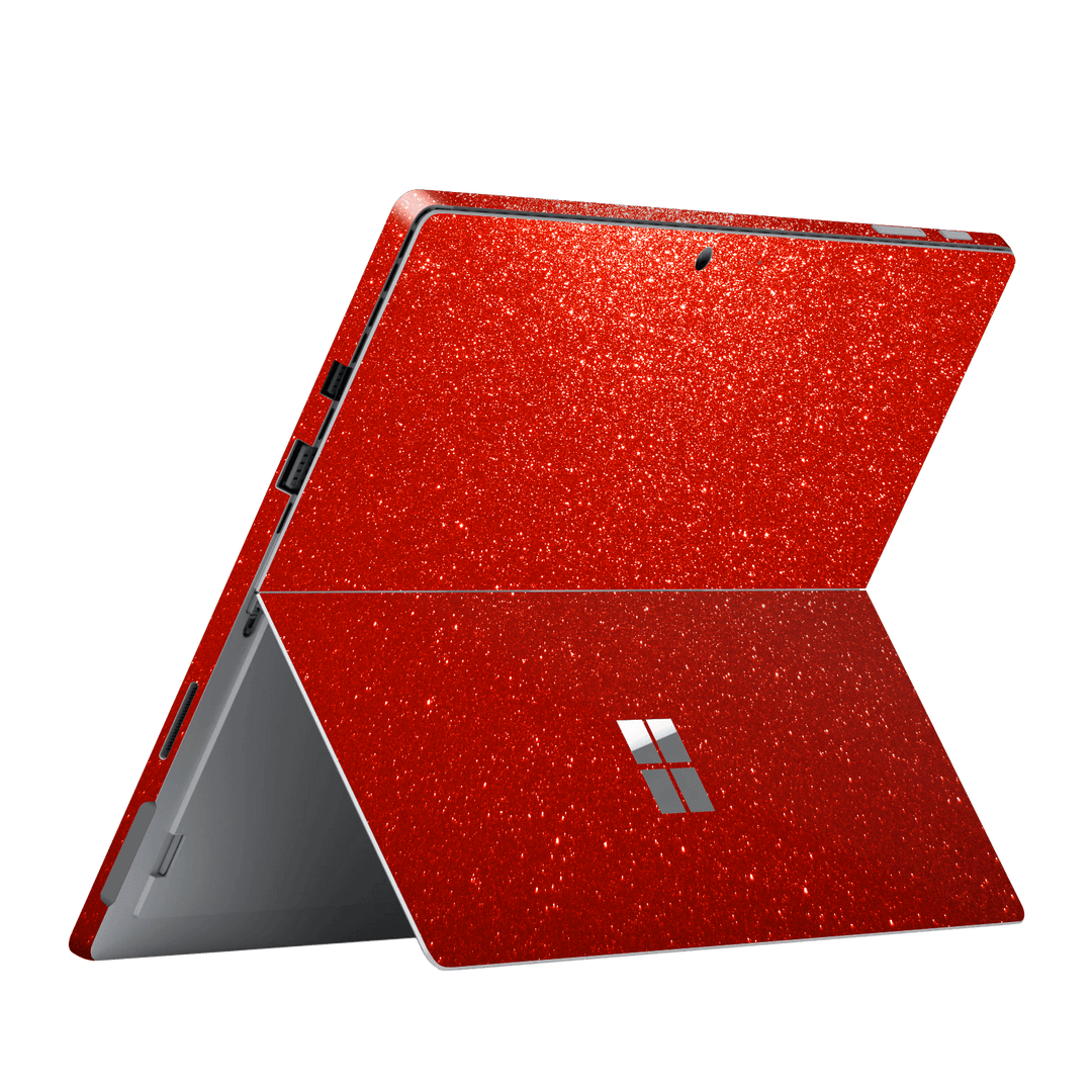 Microsoft Surface Pro 6 Diamond Red Shimmering Sparkling Glitter Skin Wrap Sticker Decal Cover Protector by EasySkinz